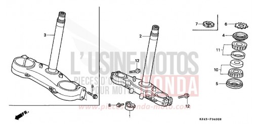 LENKSCHAFT (CR125RL/RM/RN/RP/RR) CR125RL de 1990